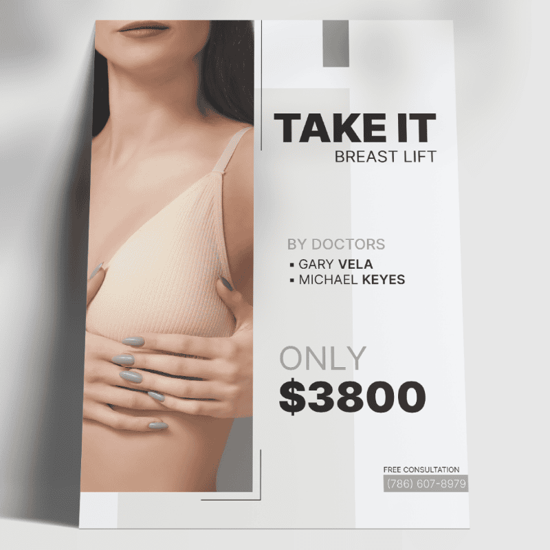 Breast lift offer by doctors, $3800 only.
