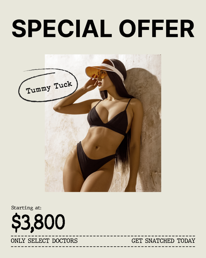 Special offer: Tummy tuck for $3,800.