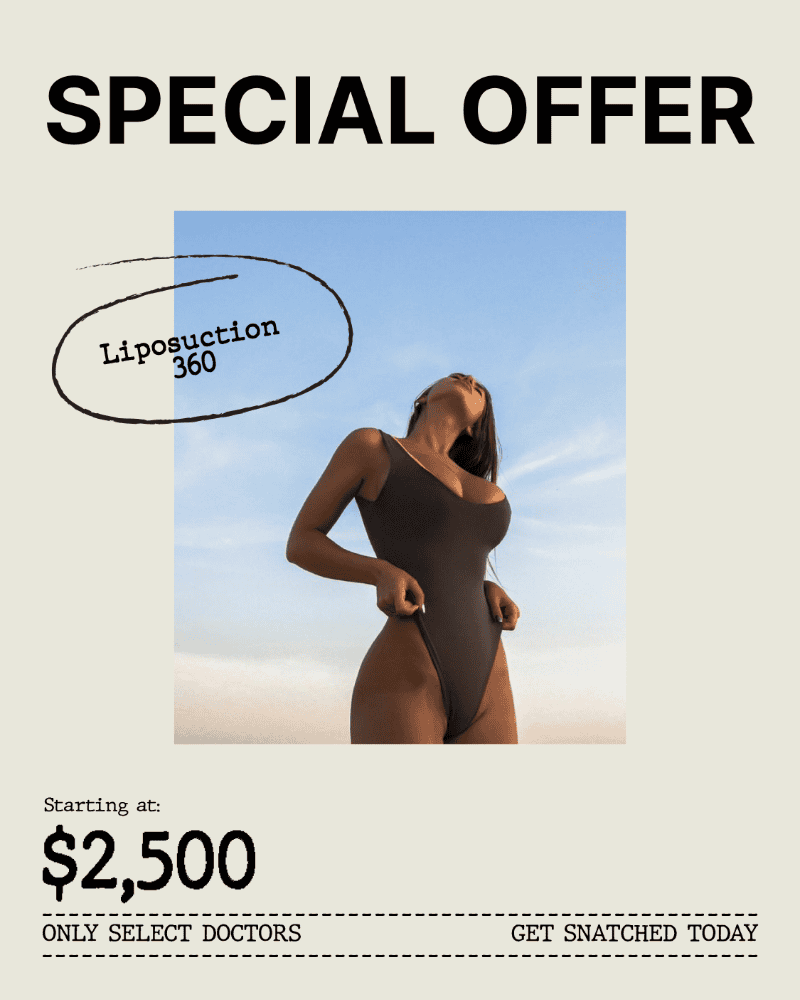 Special offer on liposuction at $2,500.
