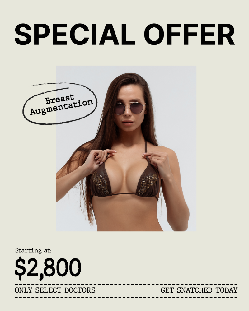 Special offer on breast augmentation surgery deal.