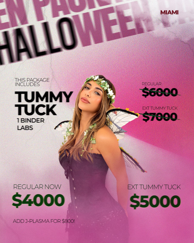 Halloween tummy tuck package promotion in Miami