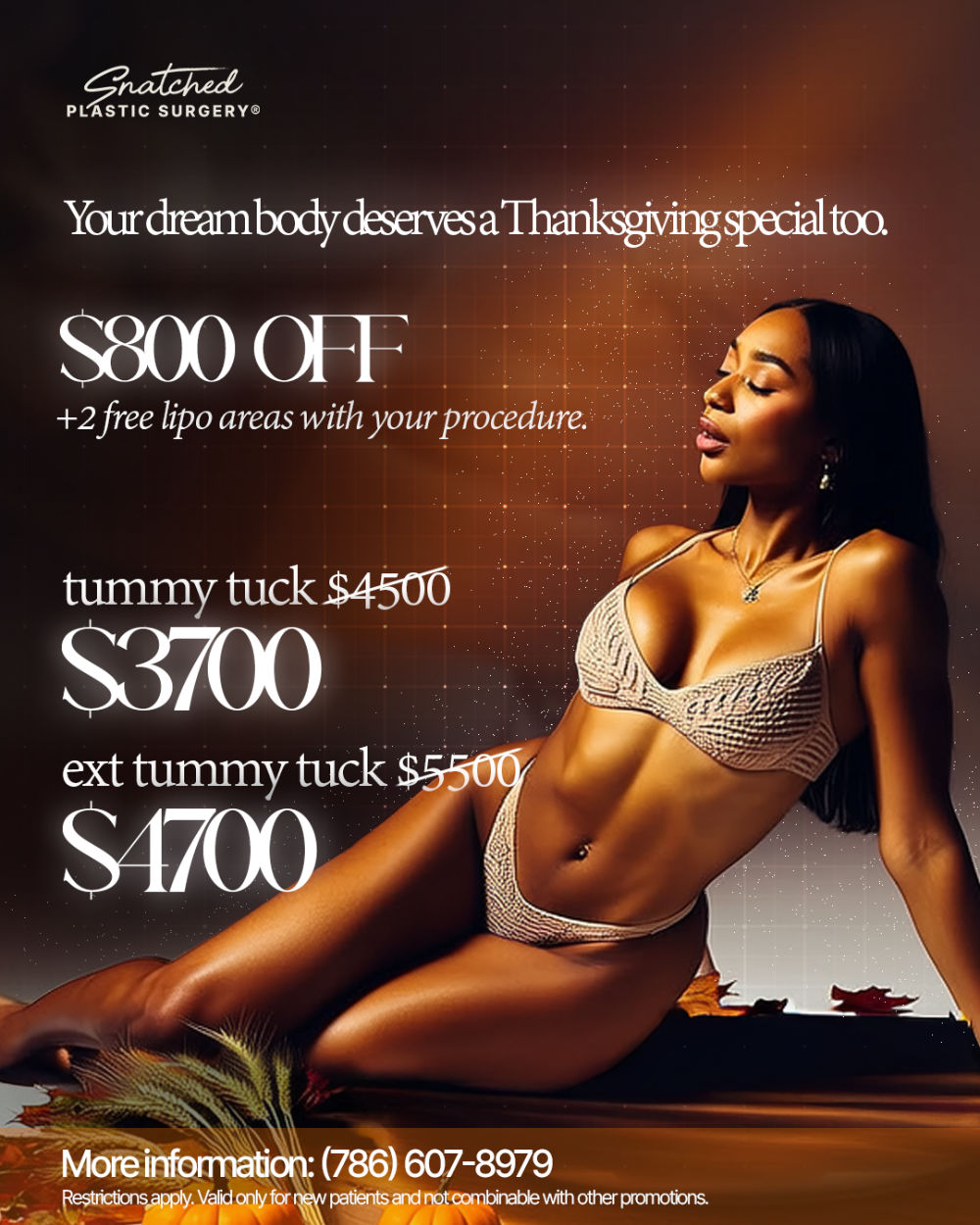 Thanksgiving plastic surgery discount promotion.